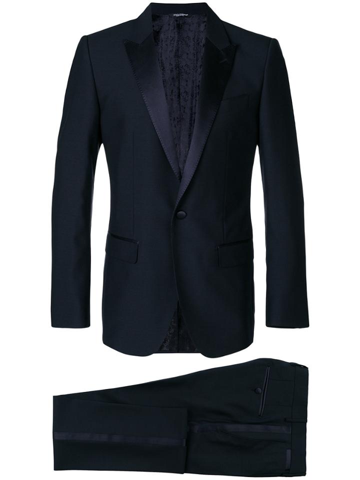 Dolce & Gabbana Satin Trim Dinner Suit - Blue
