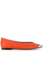 Emilio Pucci Woven Metallic Toe Ballerinas - Orange