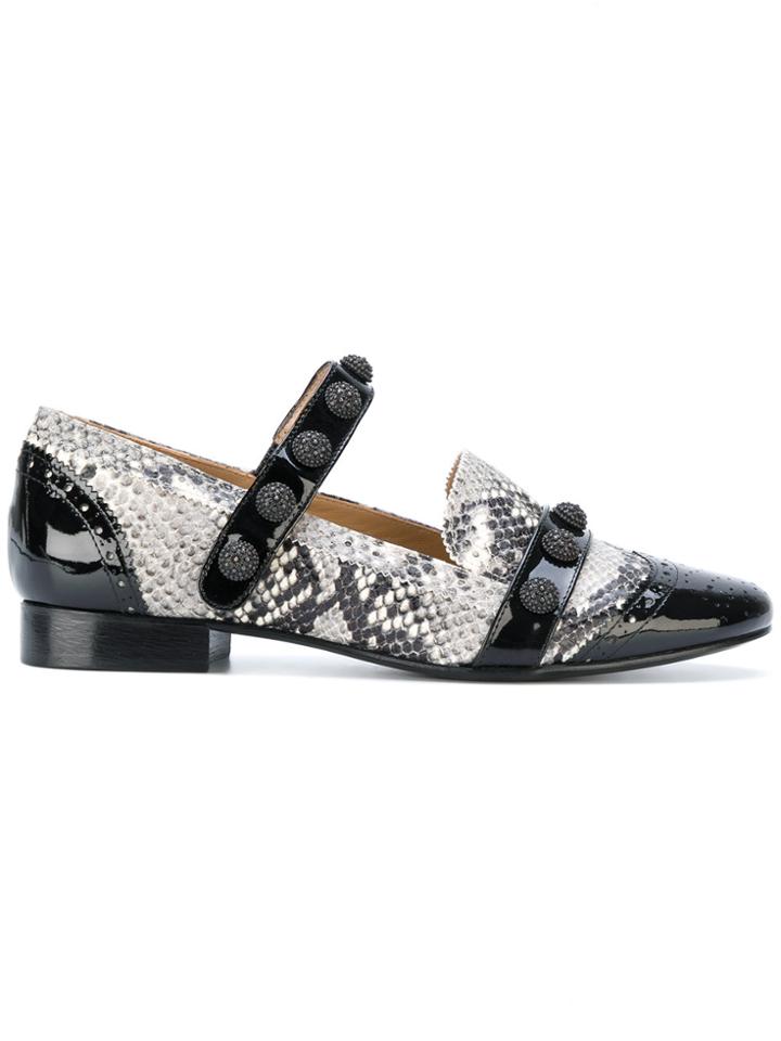Rue St Python Effect Loafers - Black
