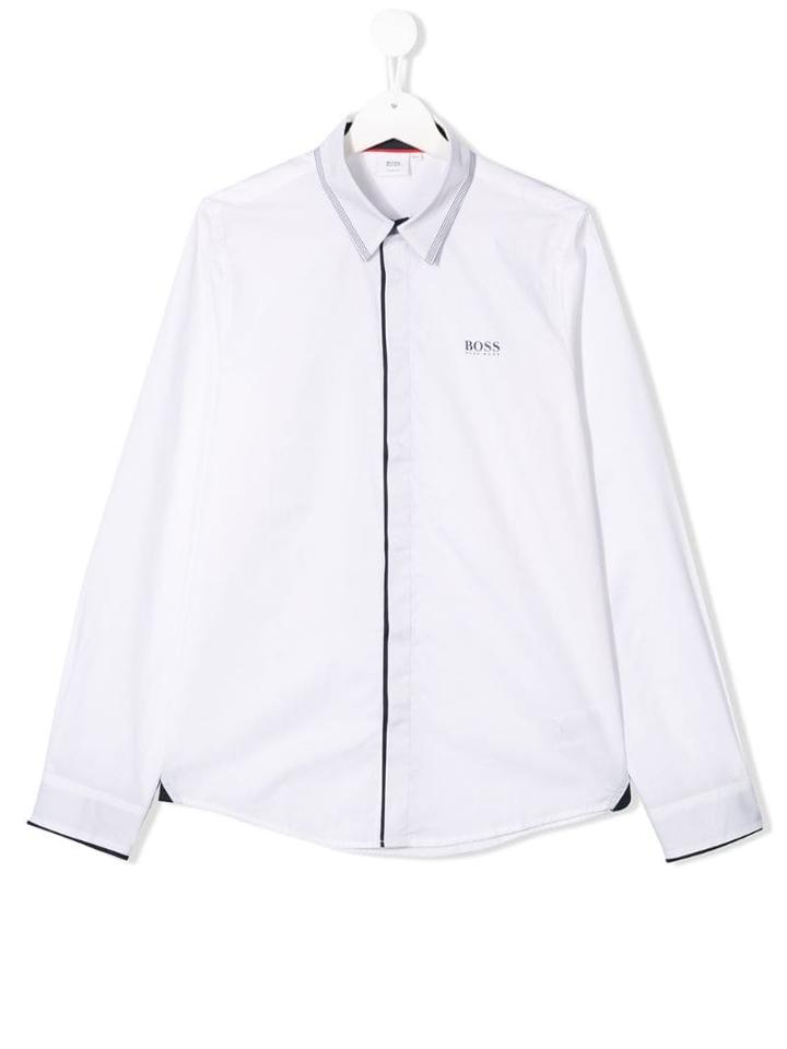 Boss Kids Teen Logo Print Shirt - White