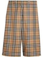 Burberry Vintage Check Wool Tailored Shorts - Yellow & Orange