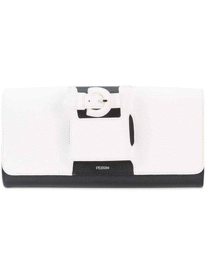 Perrin Paris Buckled Clutch - White