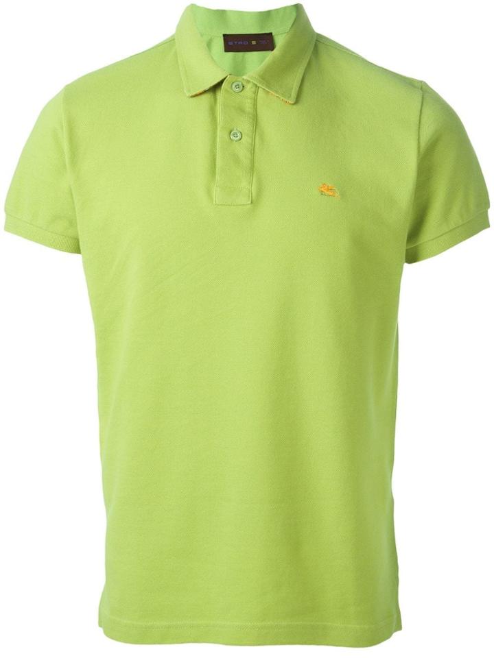 Etro Short Sleeved Polo Shirt - Green