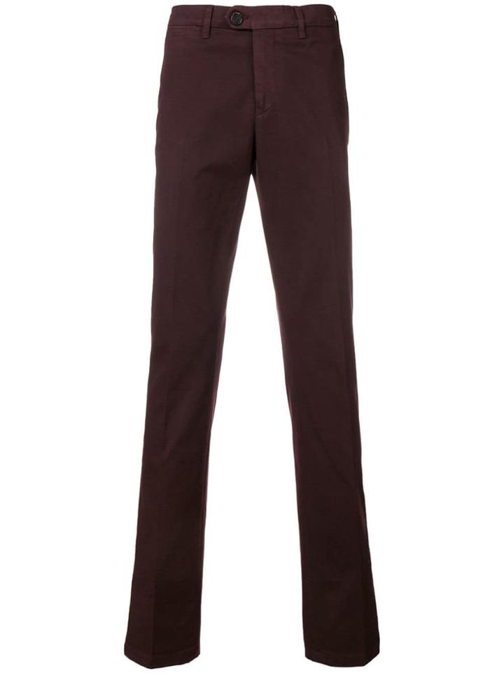Canali Straight Chino Pants - Red
