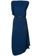 Jean Paul Knott Sleeveless Flared Midi Dress - Blue