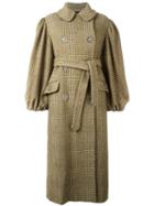 Simone Rocha Oversized Checked Coat, Women's, Size: 8, Green, Cotton/polyamide/acetate/wool