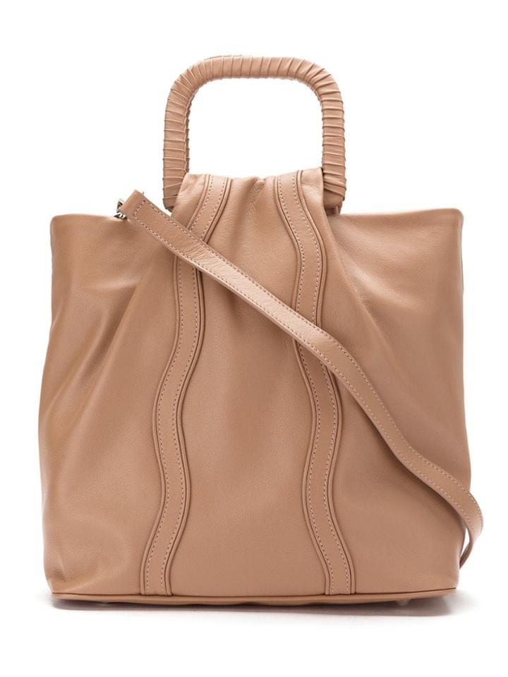 Sarah Chofakian Leather Bag With Gathered Detail - Nude & Neutrals