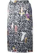 Multiple Prints Straight Skirt, Women's, Black, Rayon, Theatre Products