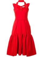 Preen By Thornton Bregazzi Pleated Hem Dress, Women's, Size: Medium, Red, Acrylic/polyamide/spandex/elastane