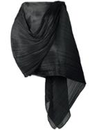 Pleats Please By Issey Miyake Pleated Drape Effect Blouse - Black