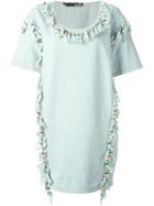 Love Moschino Beaded Fringe Denim Dress, Women's, Size: 38, Blue, Cotton
