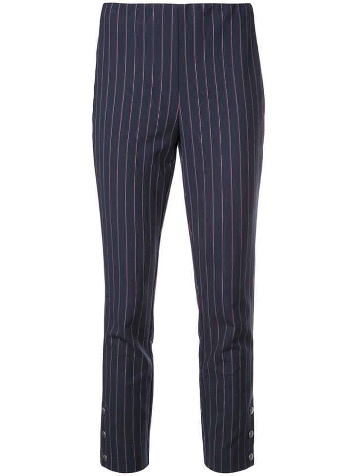 Rag & Bone Pinstripe Cropped Trousers - Blue