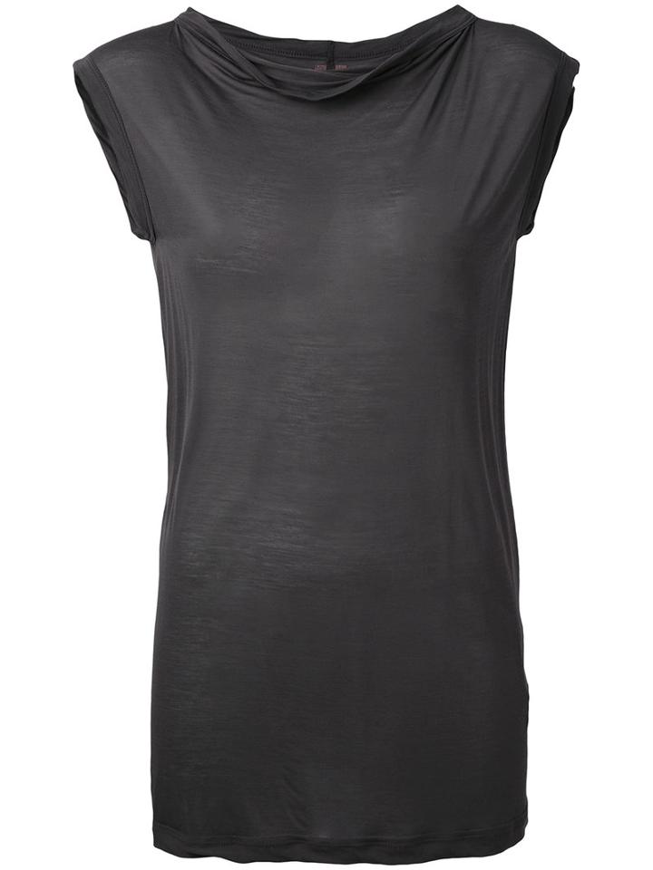 Rick Owens Drkshdw - Cowl Neck Top - Women - Viscose - S, Grey, Viscose