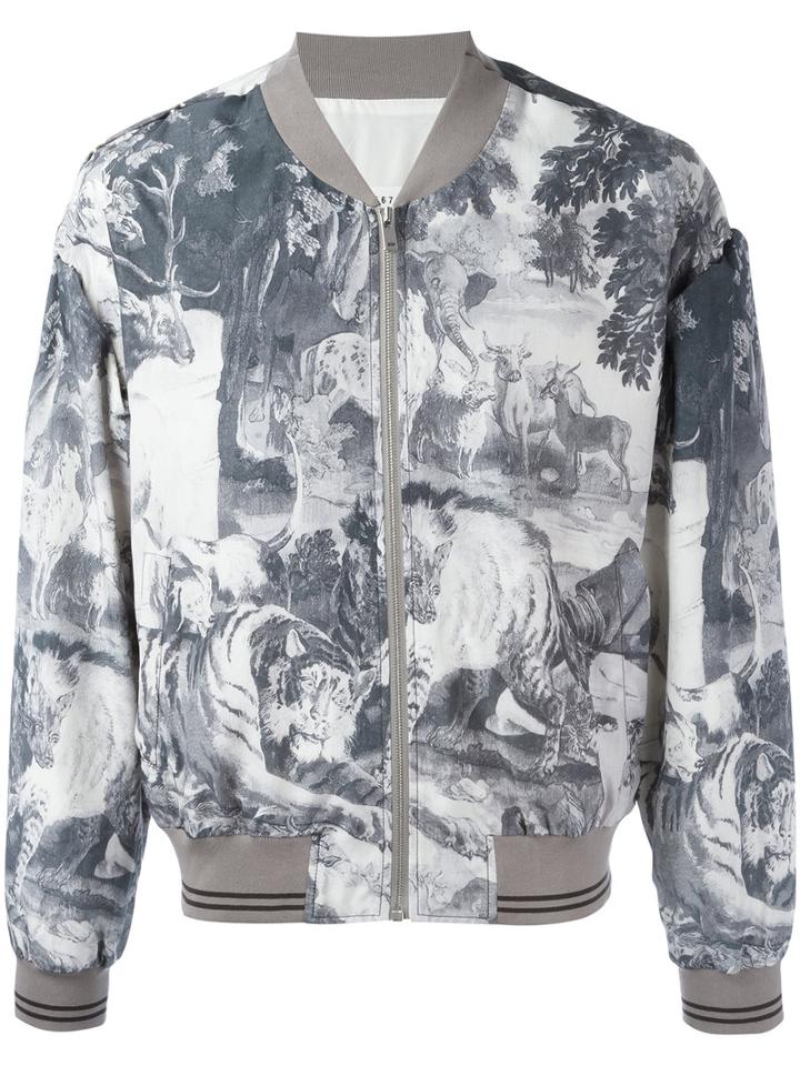 Maison Margiela Kaban Bomber Jacket, Men's, Size: 48, Grey, Silk/cotton/viscose