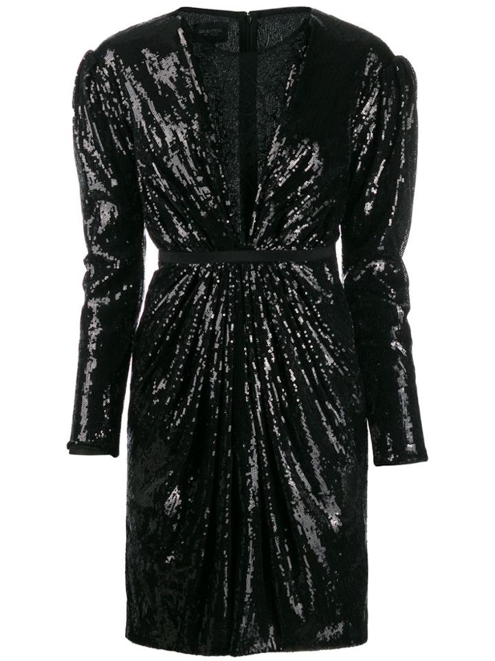 Giambattista Valli V-neck Sequin Mini Dress - Black