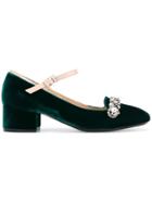 No21 Stoned Front Pumps - Green