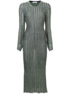 Cédric Charlier Sparkly Ribbed Knit Dress - Green