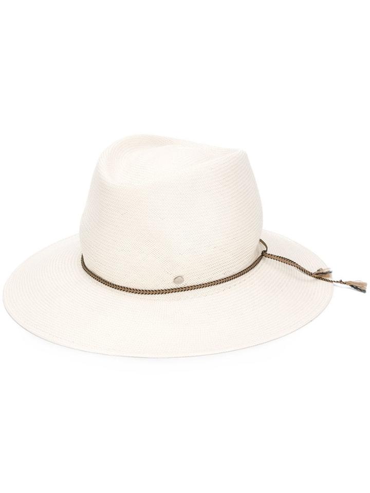 Maison Michel Woven Fedora Hat - White