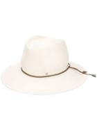Maison Michel Woven Fedora Hat - White