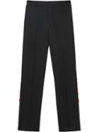 Burberry Logo Print Two-tone Wool Mohair Trousers - Black