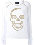 Philipp Plein - Skull Emblem Sweatshirt - Women - Cotton/spandex/elastane - M, Women's, White, Cotton/spandex/elastane
