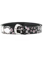 Mikio Sakabe Flower Buckle Belt, Women's, Size: 110, Black, Synthetic Resin