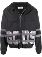 Gcds Logo Print Hooded Jacket - Black