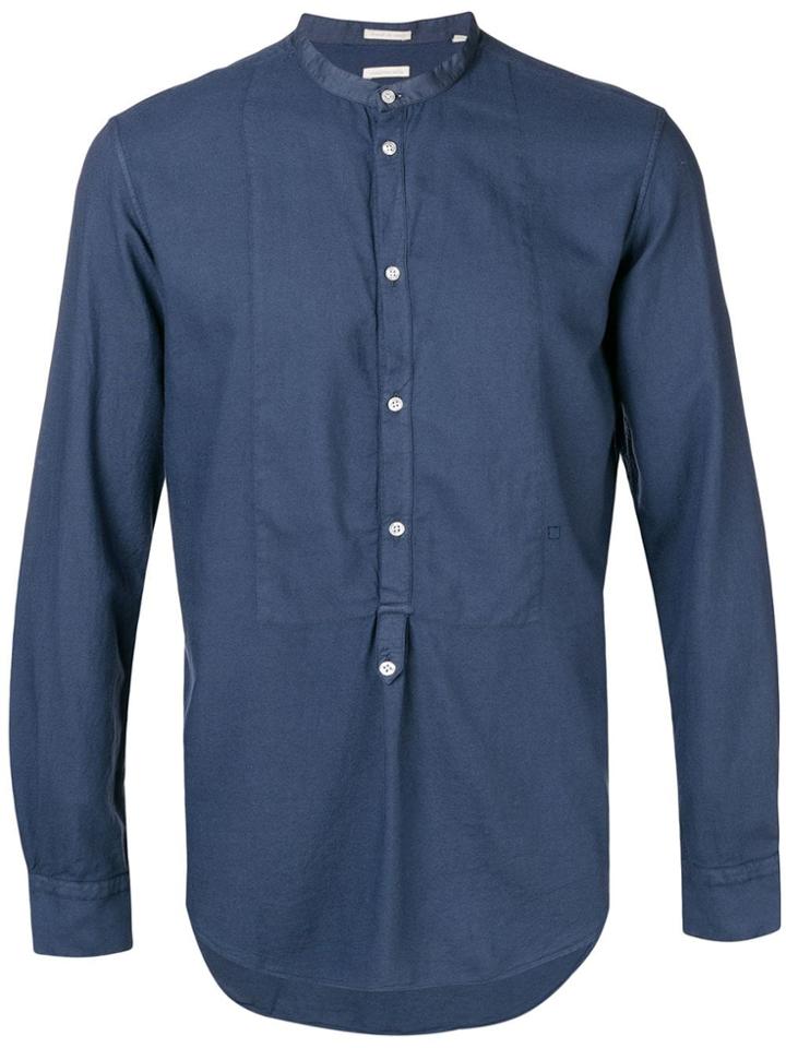 Massimo Alba Band Collar Shirt - Blue