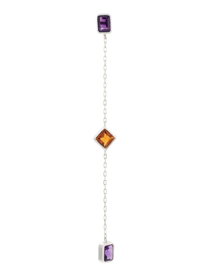 Reinaldo Lourenço 3 Crystal Drop Earrings - Silver