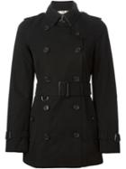 Burberry Belted Trench Coat, Women's, Size: 8, Black, Cotton