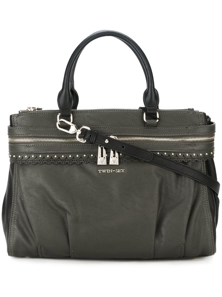 Twin-set Double Zipped Large Tote