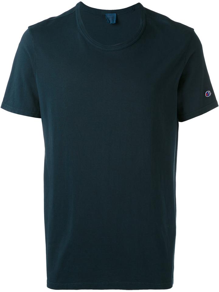 Champion - Round Neck T-shirt - Men - Cotton - L, Blue, Cotton