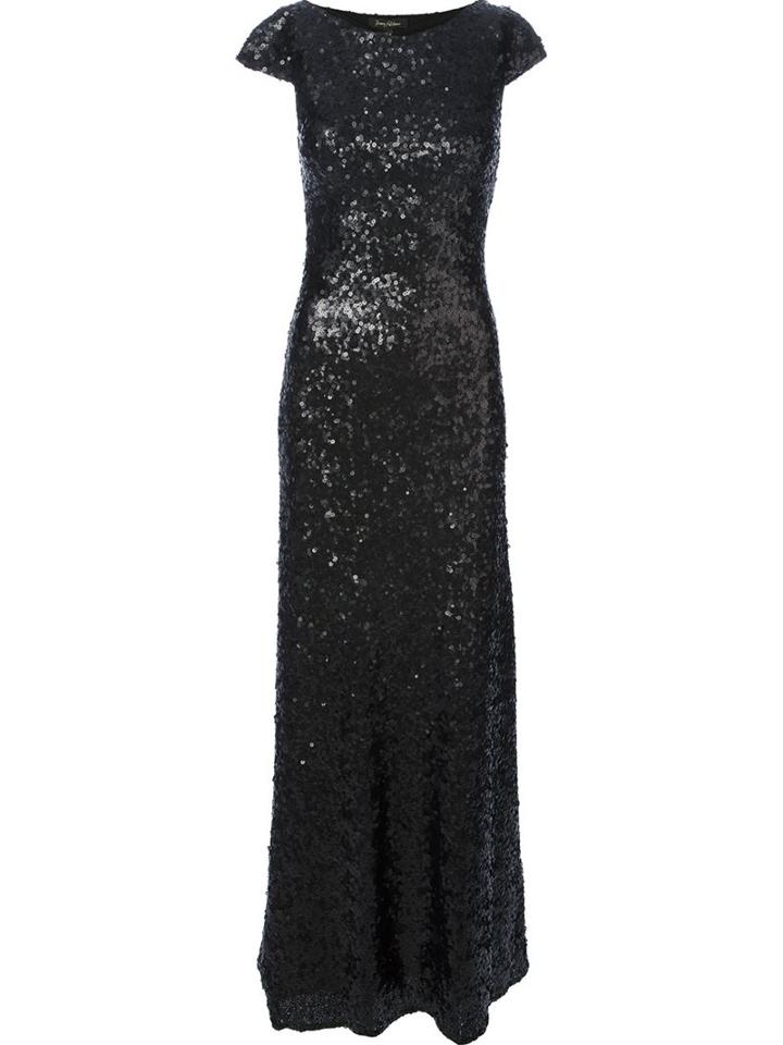Jenny Packham Sequin Embellished Gown, Women's, Size: 14, Black, Polyester