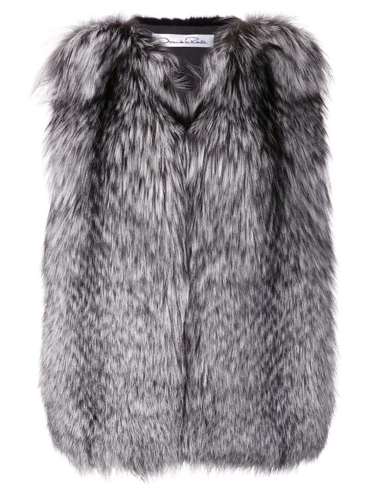 Oscar De La Renta Fox Fur Gilet - Grey