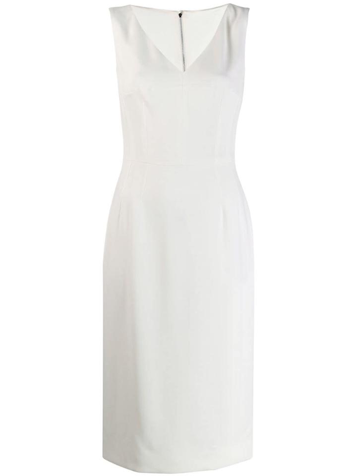 Dolce & Gabbana Sleeveless V-neck Midi Dress - White