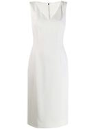 Dolce & Gabbana Sleeveless V-neck Midi Dress - White