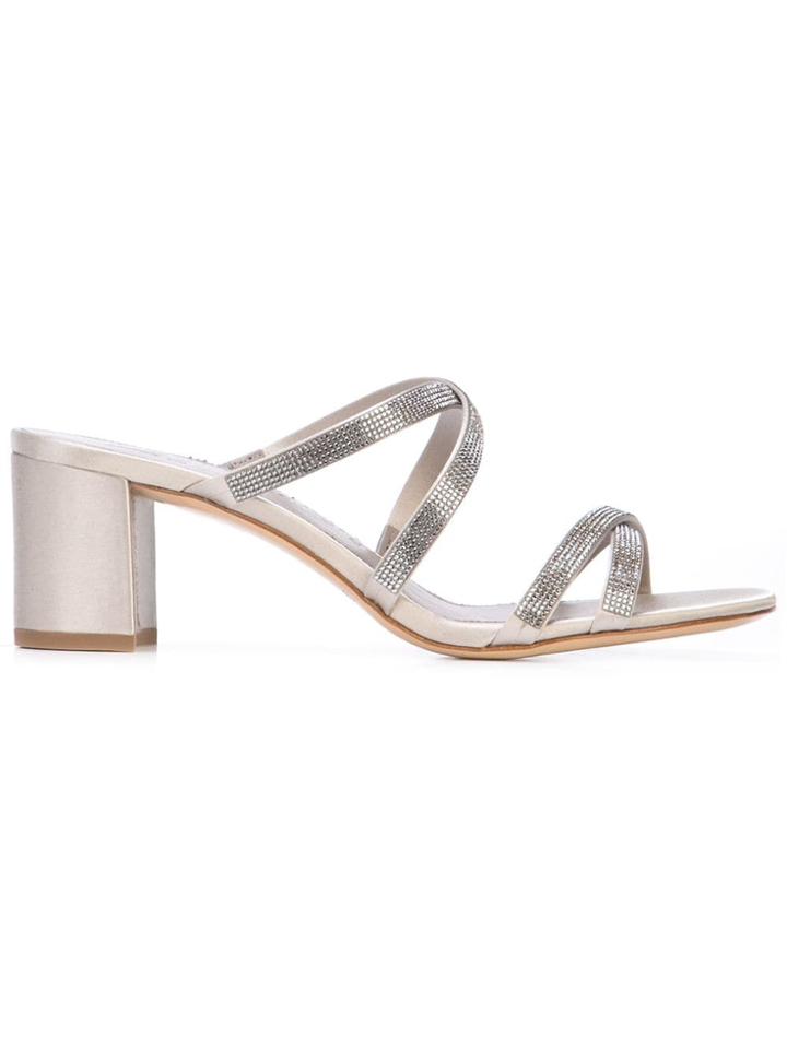 Pedro Garcia Xonia Embellished Strap Sandals - Silver