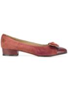 Salvatore Ferragamo Pre-owned Bow Detail Ballerinas - Red