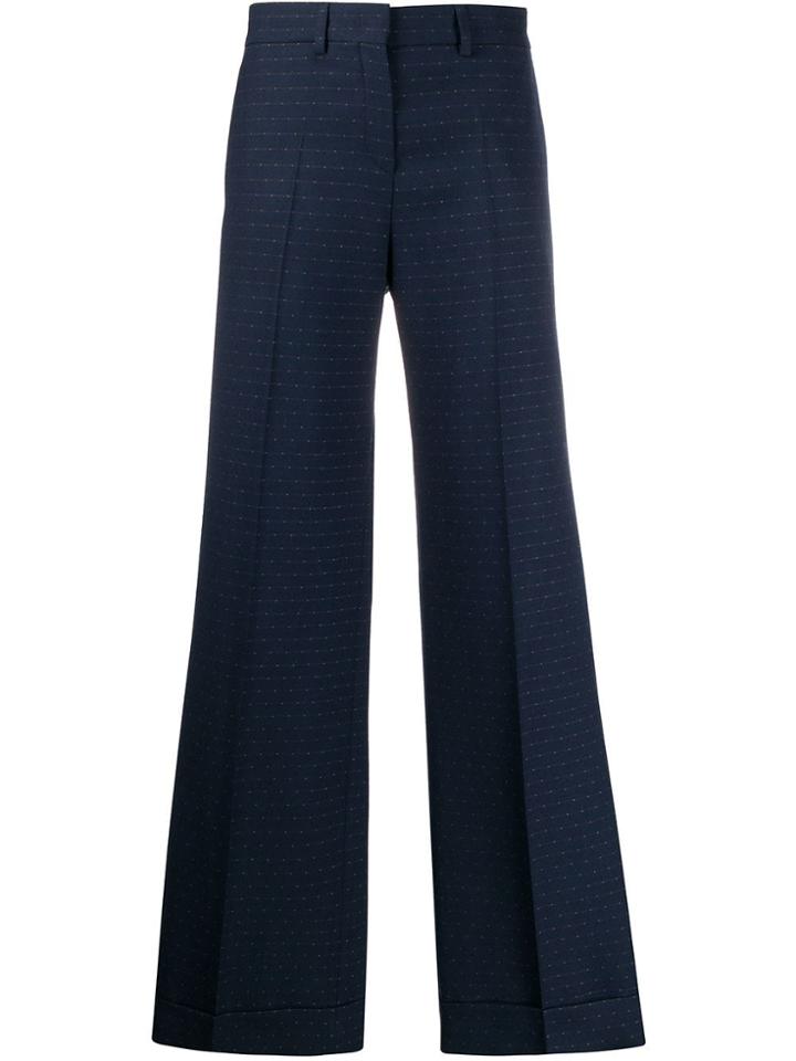 Ps Paul Smith High Waisted Flared Trousers - Blue
