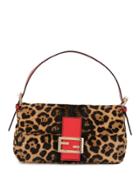 Fendi Pre-owned Leopard Mamma Baguette Shoulder Bag - Brown