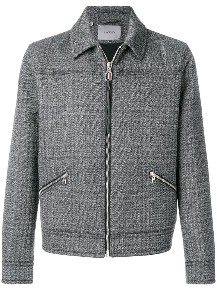 Lanvin Mottled Double Jacquard Yoke Jacket - Grey