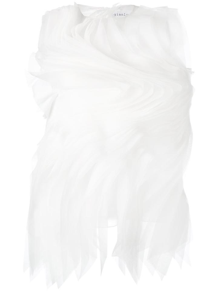 Gianluca Capannolo Ruffled Tank, Women's, Size: 42, White, Silk