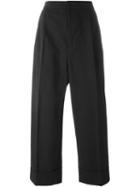 Marni High Waist Pleated Trousers, Women's, Size: 42, Black, Cotton