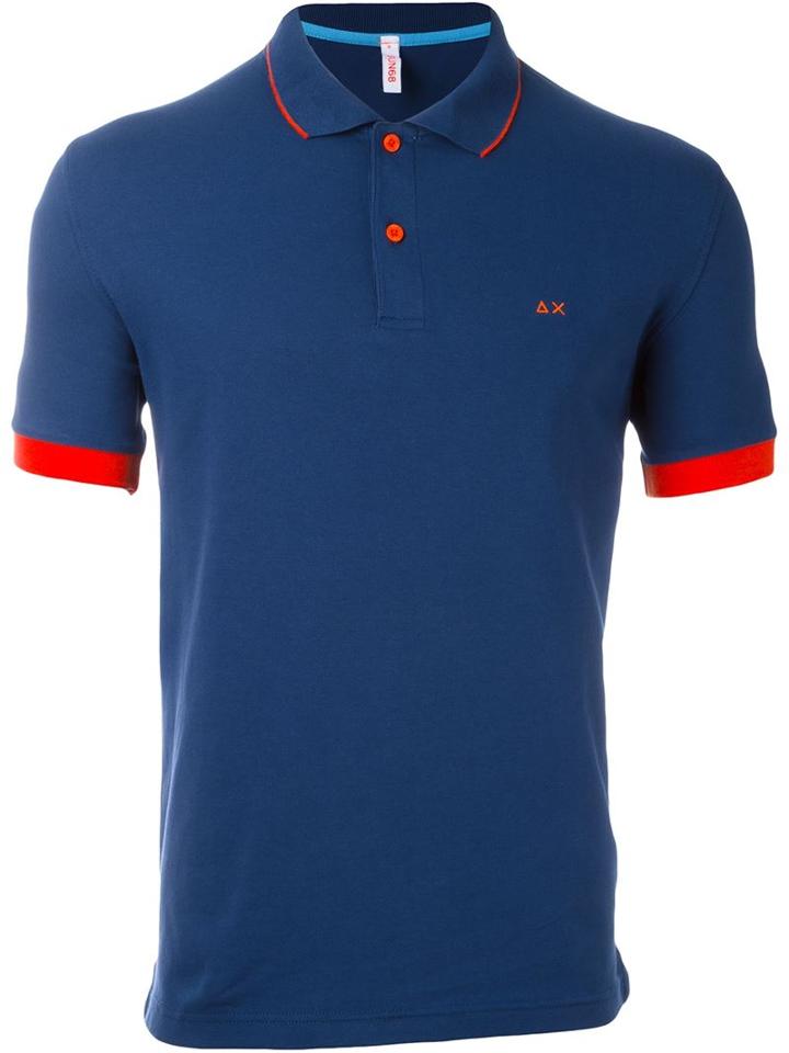 Sun 68 Neon Detail Polo Shirt