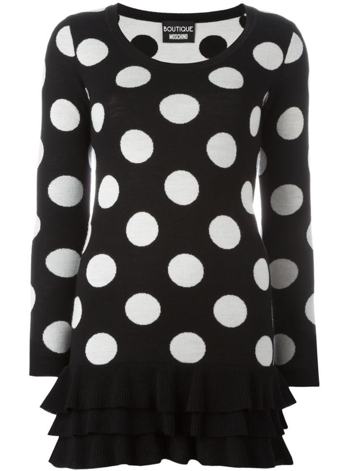 Boutique Moschino Polka Dot Ruffled Hem Mini Dress