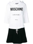 Moschino Logo Hoodie Dress - White
