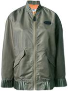 Mm6 Maison Margiela - Frill Detail Bomber Jacket - Women - Polyamide/polyester/viscose - 44, Green, Polyamide/polyester/viscose