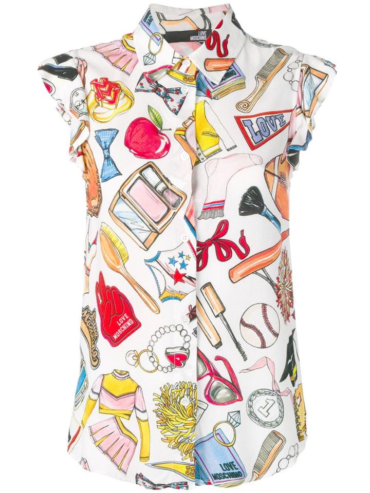Love Moschino Beauty Objects Shirt - White
