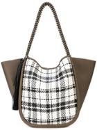 Proenza Schouler Woven Plaid L Tote - White