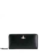 Vivienne Westwood Zip Around Logo Wallet - Black